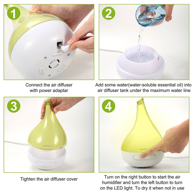 Drop-Shaped Cool Mist Humidifier Wellness - DailySale