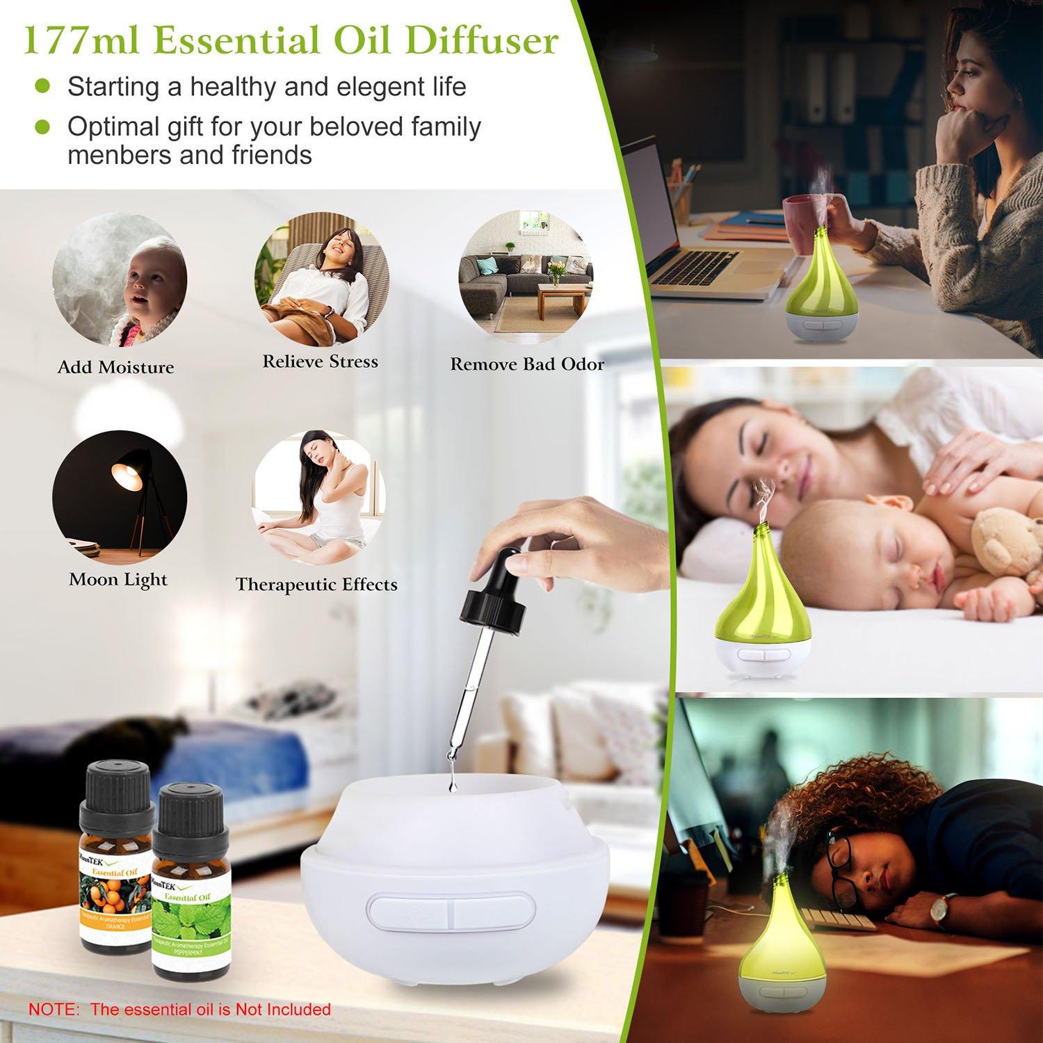 Drop-Shaped Cool Mist Humidifier Wellness - DailySale