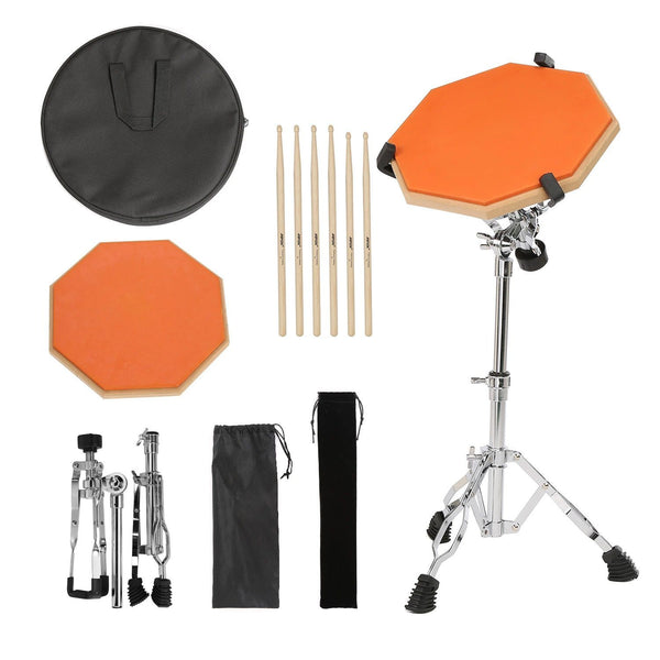 Drum Practice Pads with 3 Pairs of Drum Sticks and Adjustable Snare Drum Stand Headphones & Audio - DailySale