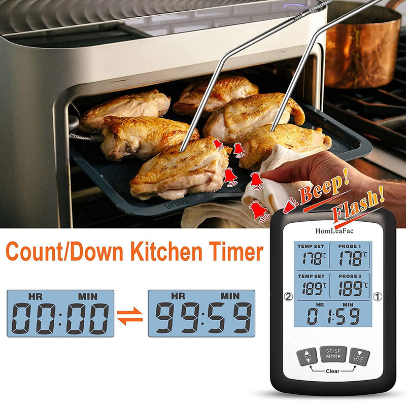 Dual Probe Digital Instant Read Food Thermometer Kitchen Tools & Gadgets - DailySale