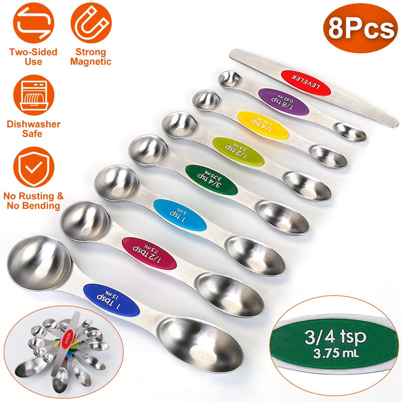 Dual Sided Magnetic Measuring Spoons Kitchen Tools & Gadgets - DailySale