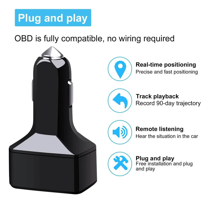 Dual USB Car Charge GPS Tracker GSM SIM Realtime GPRS Vehicle Tracking Security Automotive - DailySale
