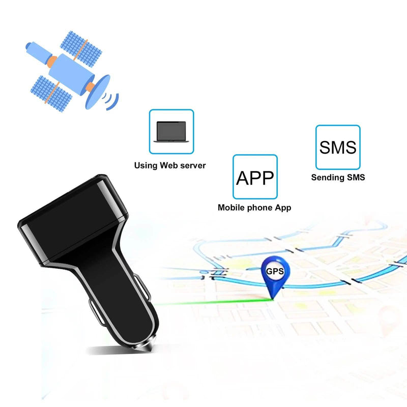 Dual USB Car Charge GPS Tracker GSM SIM Realtime GPRS Vehicle Tracking Security Automotive - DailySale