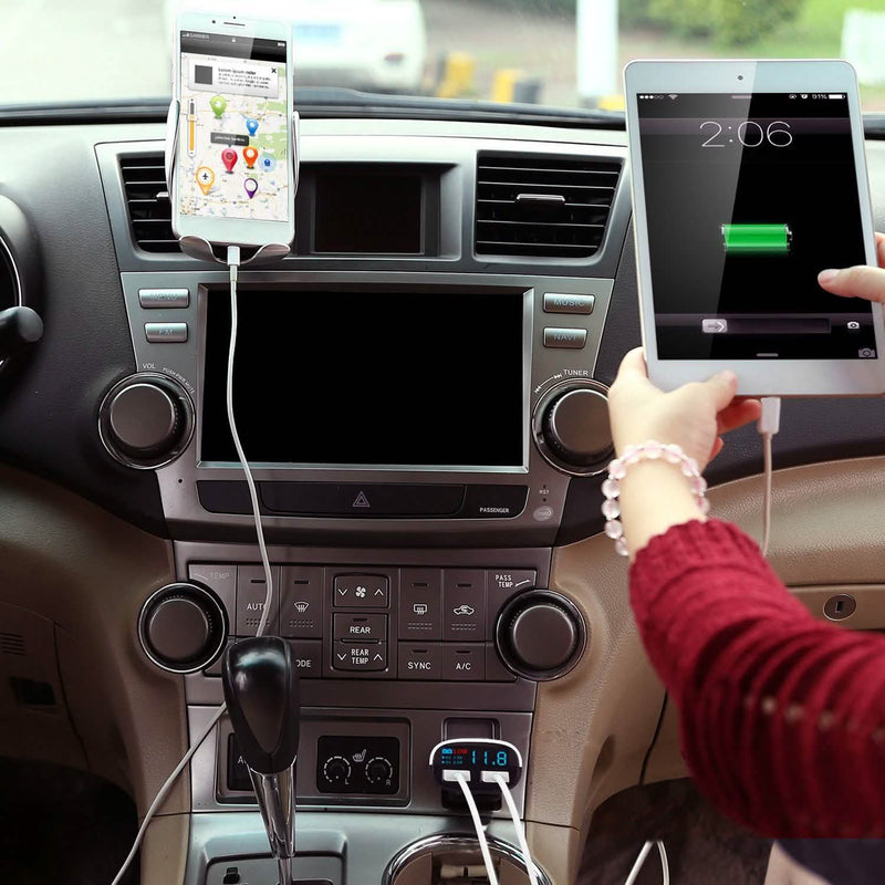 Dual USB Car Charger with Low Voltage LED Display Automotive - DailySale
