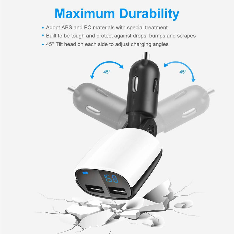 Dual USB Car Charger with Low Voltage LED Display Automotive - DailySale