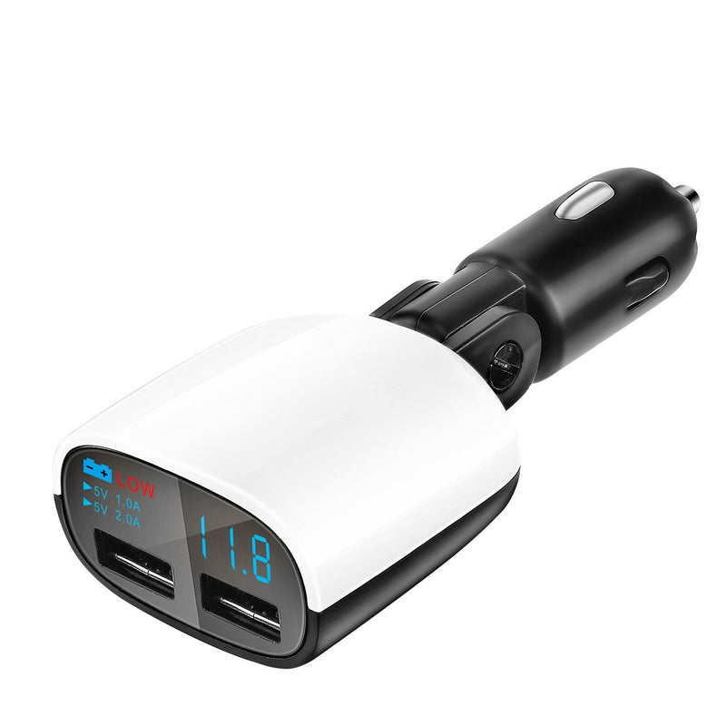 Dual USB Car Charger with Low Voltage LED Display Automotive - DailySale