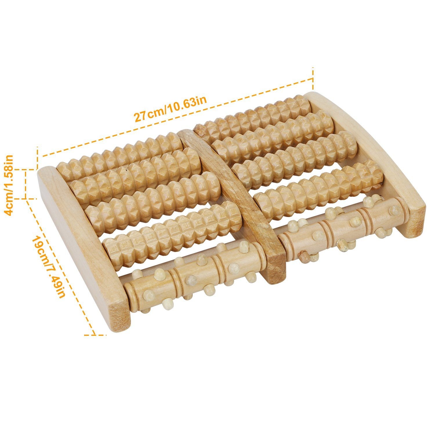 Dual Wooden Stress Relief Massage Foot Roller Acupressure Wellness - DailySale