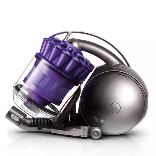 Purple Dyson DC39 Animal Canister Vacuum Cleaner (Refurbished) on display in a storage position