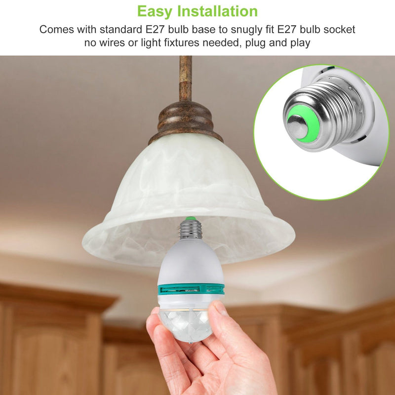E27 3W Rotating RGB LED Light Bulb Indoor Lighting - DailySale