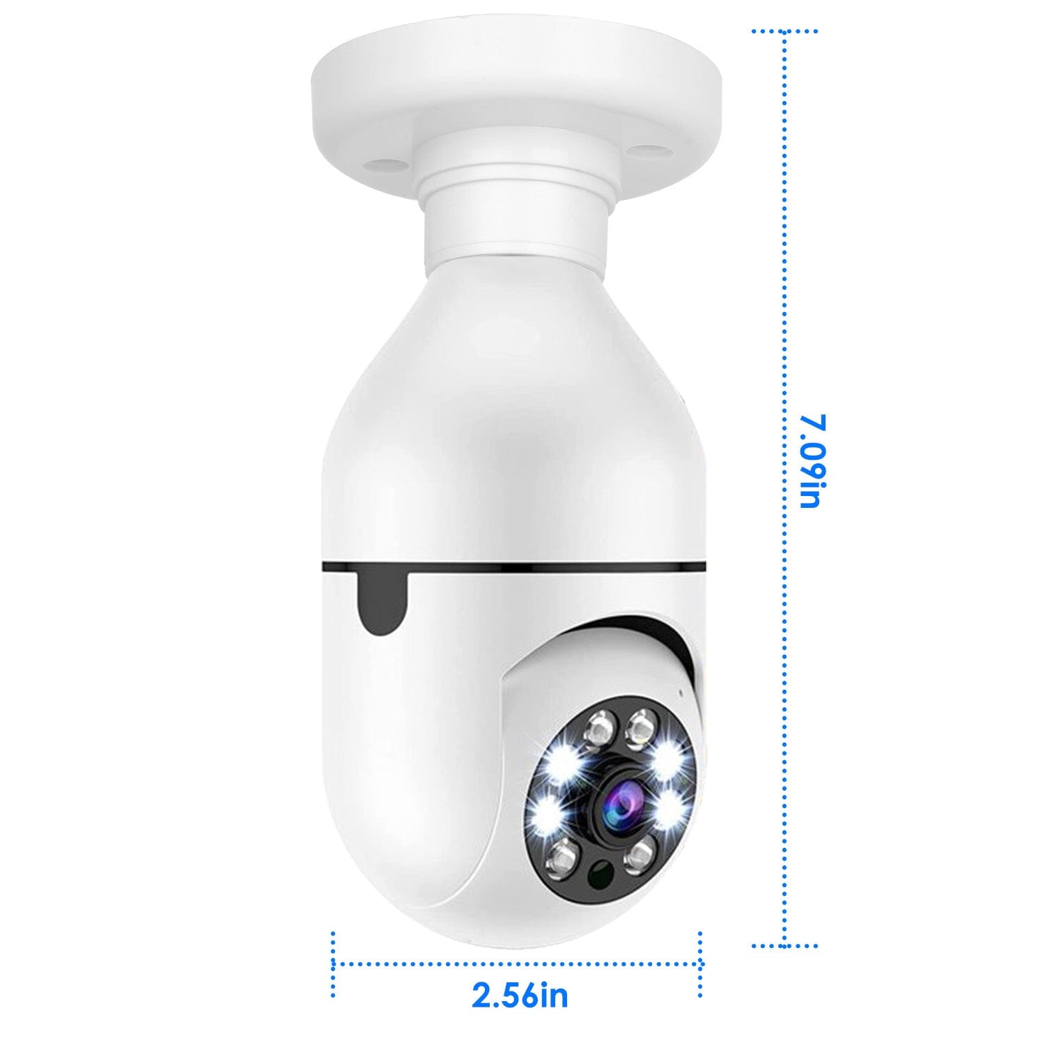 Dimensions of a WiFi IP Pan Tilt Security Surveillance Camera