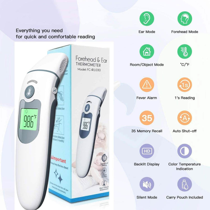 Ear Forehead Digital Infrared Thermometer - FC-IR1030 Wellness & Fitness - DailySale