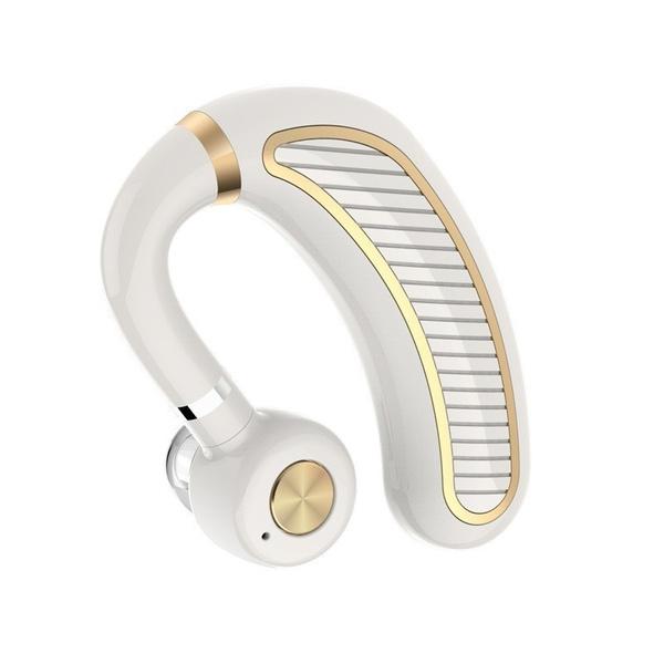Earhook Business Earphone with Mic Headphones & Audio White/Gold - DailySale