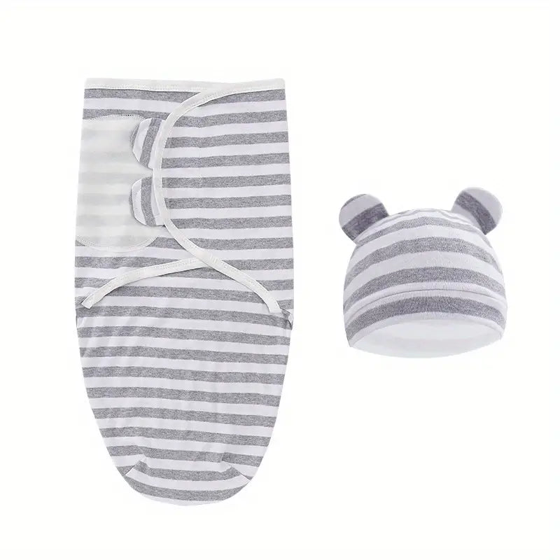 Easy-to-Wrap Swaddling Blankets For Newborns Baby Gray And White Stripes - DailySale