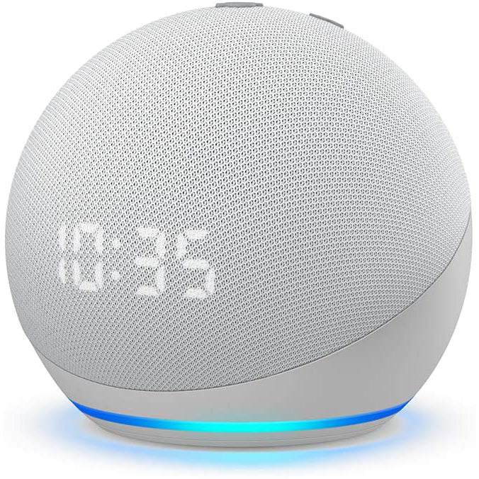 Echo Dot 4th Gen Smart speaker with clock and Alexa Speakers White - DailySale