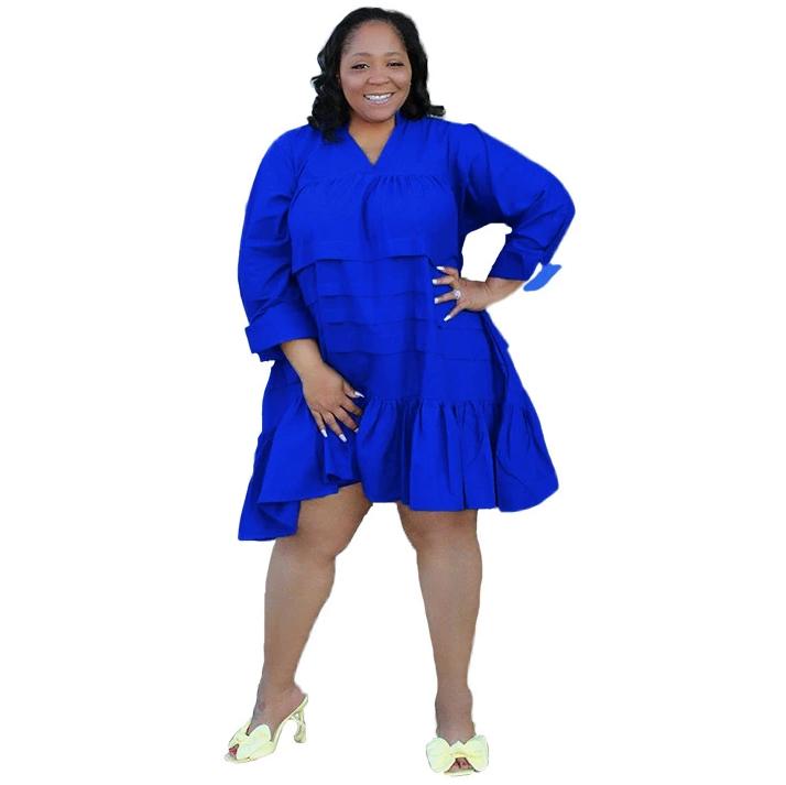 Echoine Women's Oversized Loose Ladies Midi Dress Women's Clothing Blue L - DailySale