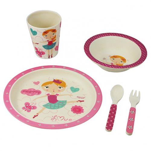 EcoBamboo Kids Dinnerware Set Kitchen & Dining Ballerina - DailySale