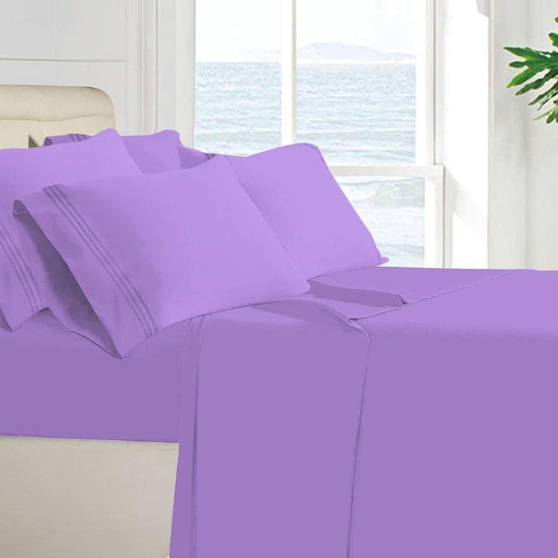 Egyptian Quality 100 GSM Microfiber Sheet Set Linen & Bedding Twin Lavender - DailySale