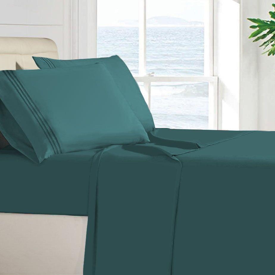 Egyptian Quality 100 GSM Microfiber Sheet Set Linen & Bedding Twin Teal - DailySale