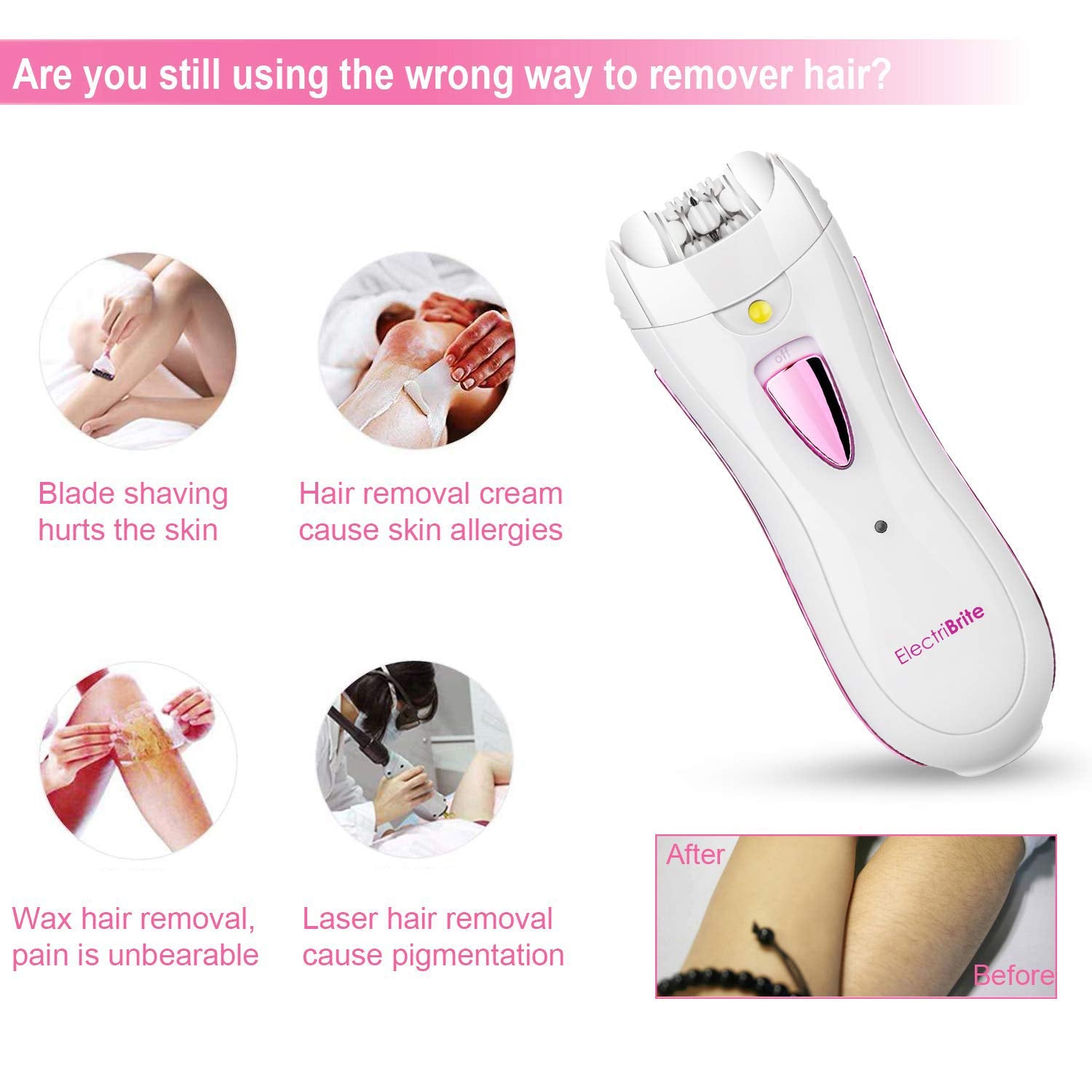 ElectriBrite Facial Hair Removal Epilators Beauty & Personal Care - DailySale