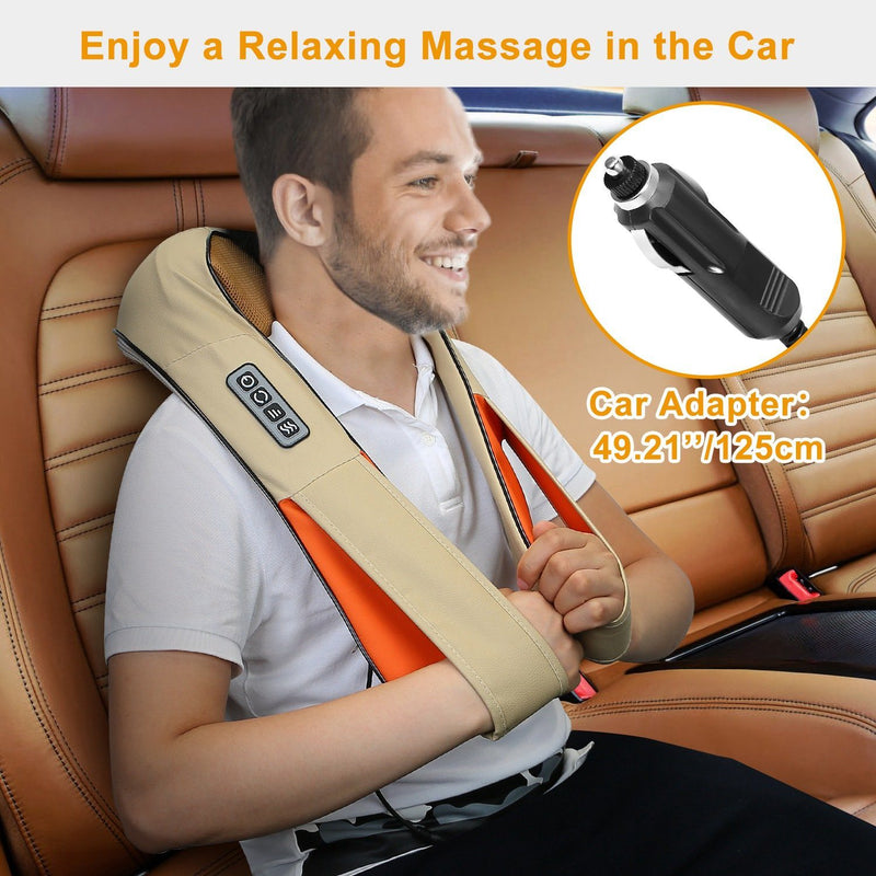 Electric Back Massage Cape with Heat Deep Tissue 3D Kneading Massage Wellness - DailySale