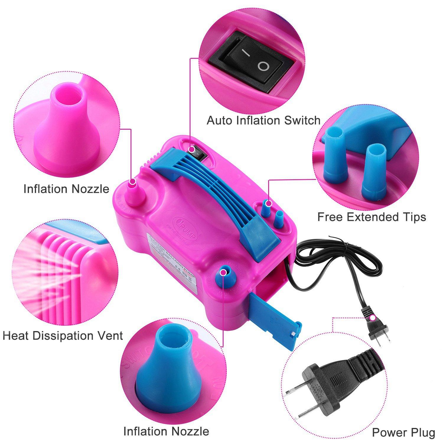 Electric Balloon Pump 600W Balloon Blower Inflator Dual Nozzle Everything Else - DailySale