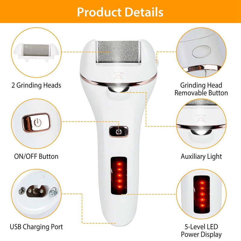 Electric Callus Remover USB Rechargeable Foot Scrubber Beauty & Personal Care - DailySale