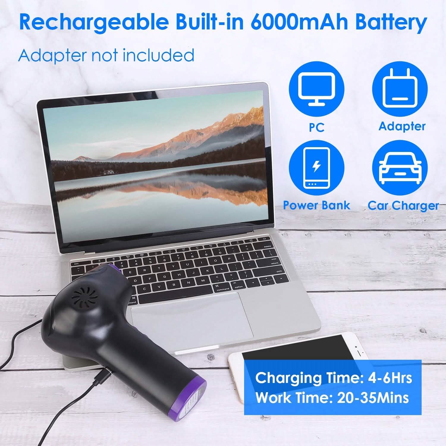 Electric Cordless Air Duster Blower Compressed Air Duster Computer Accessories - DailySale