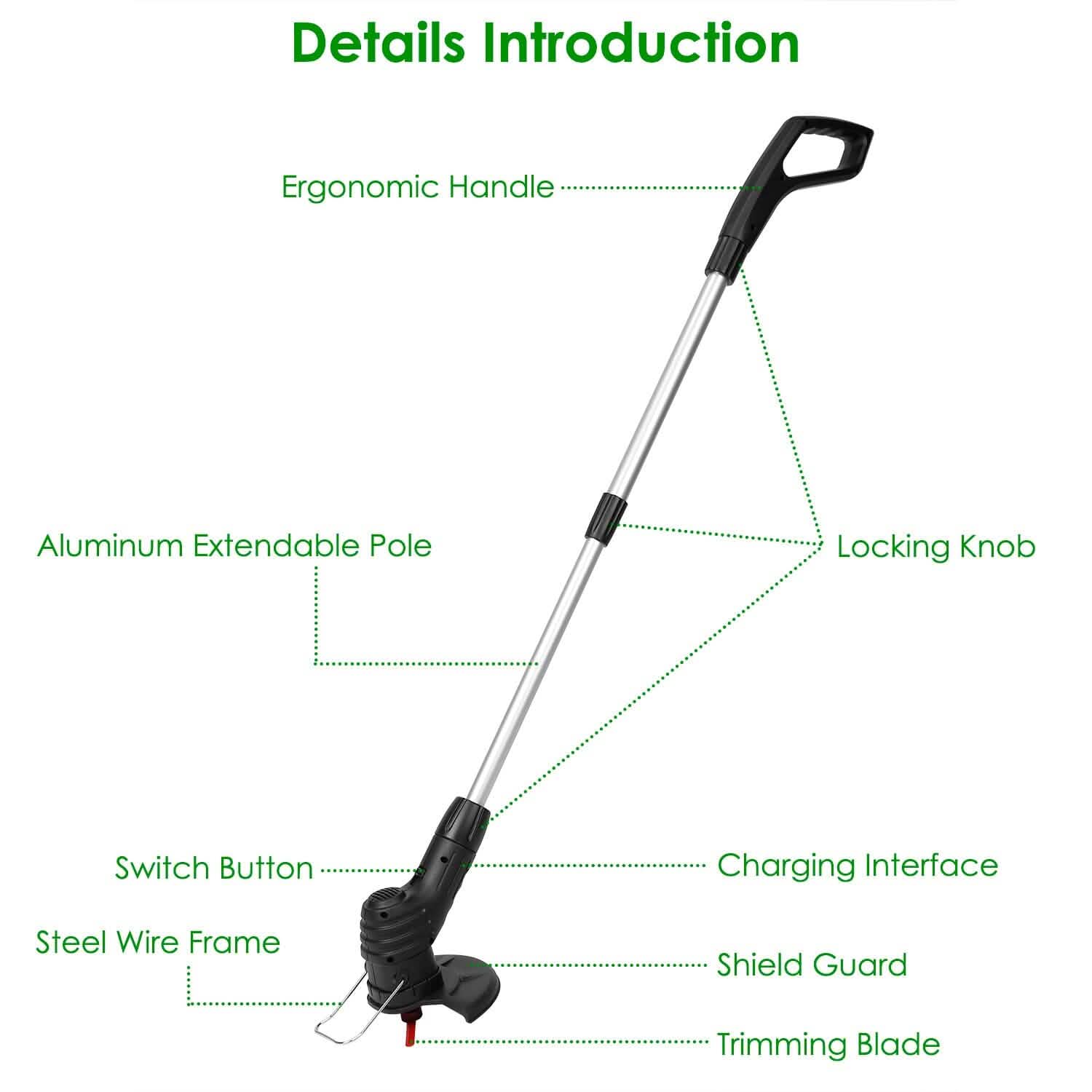 Electric Cordless Grass Trimmer Garden & Patio - DailySale