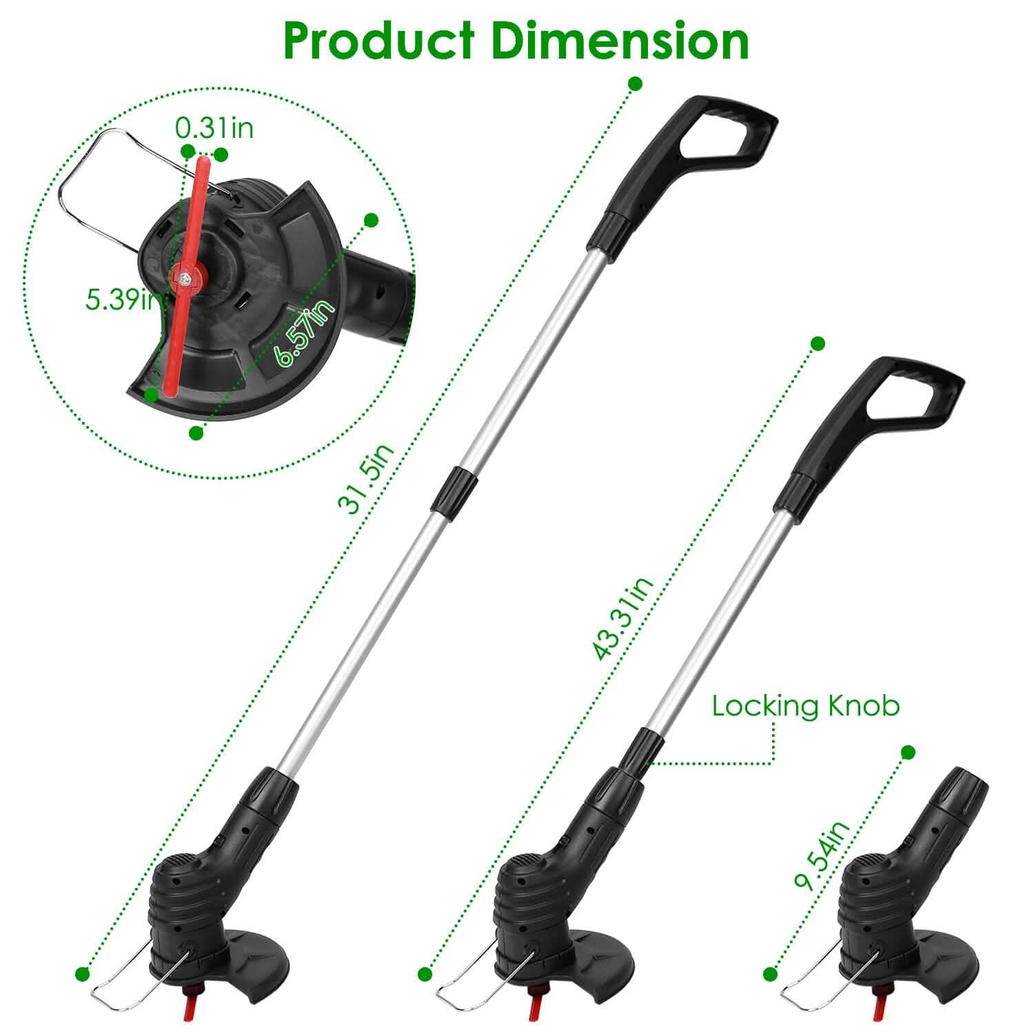 Electric Cordless Grass Trimmer Garden & Patio - DailySale
