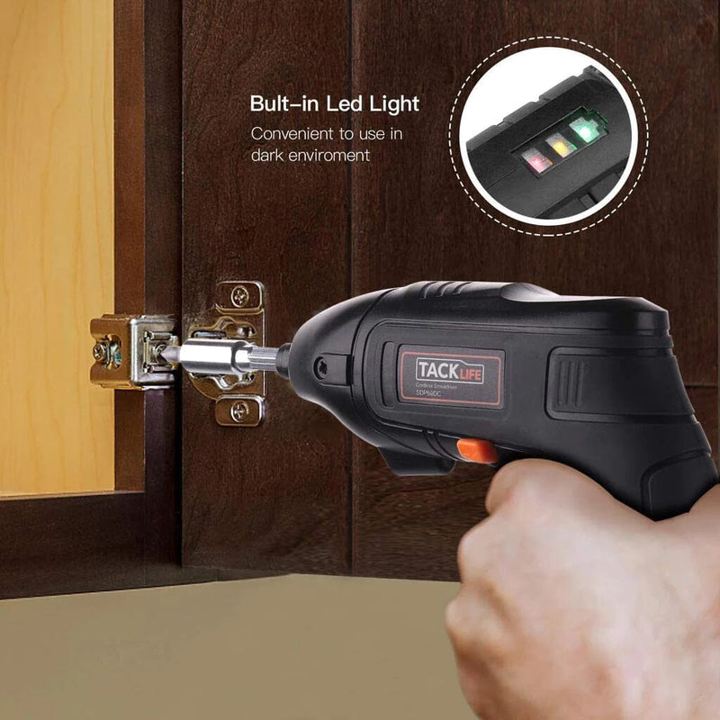 Electric Cordless Screwdriver Rechargeable with LED Light Home Improvement - DailySale