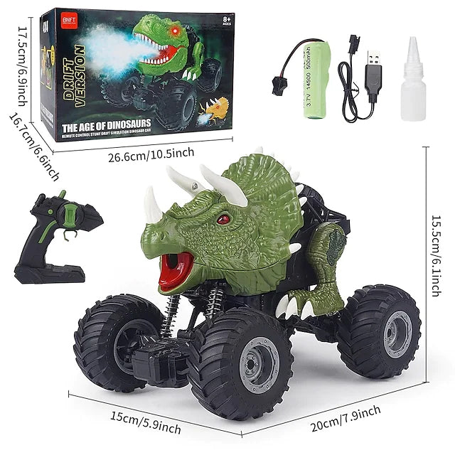 Dimensions of Electric Dinosaur Remote Control Spray Stunt Car