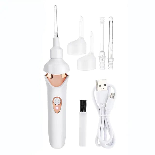 Electric Ear Cordless Safe Vibration Painless Vacuum Ear Wax Pick Cleaner Remover Spiral Beauty & Personal Care White - DailySale