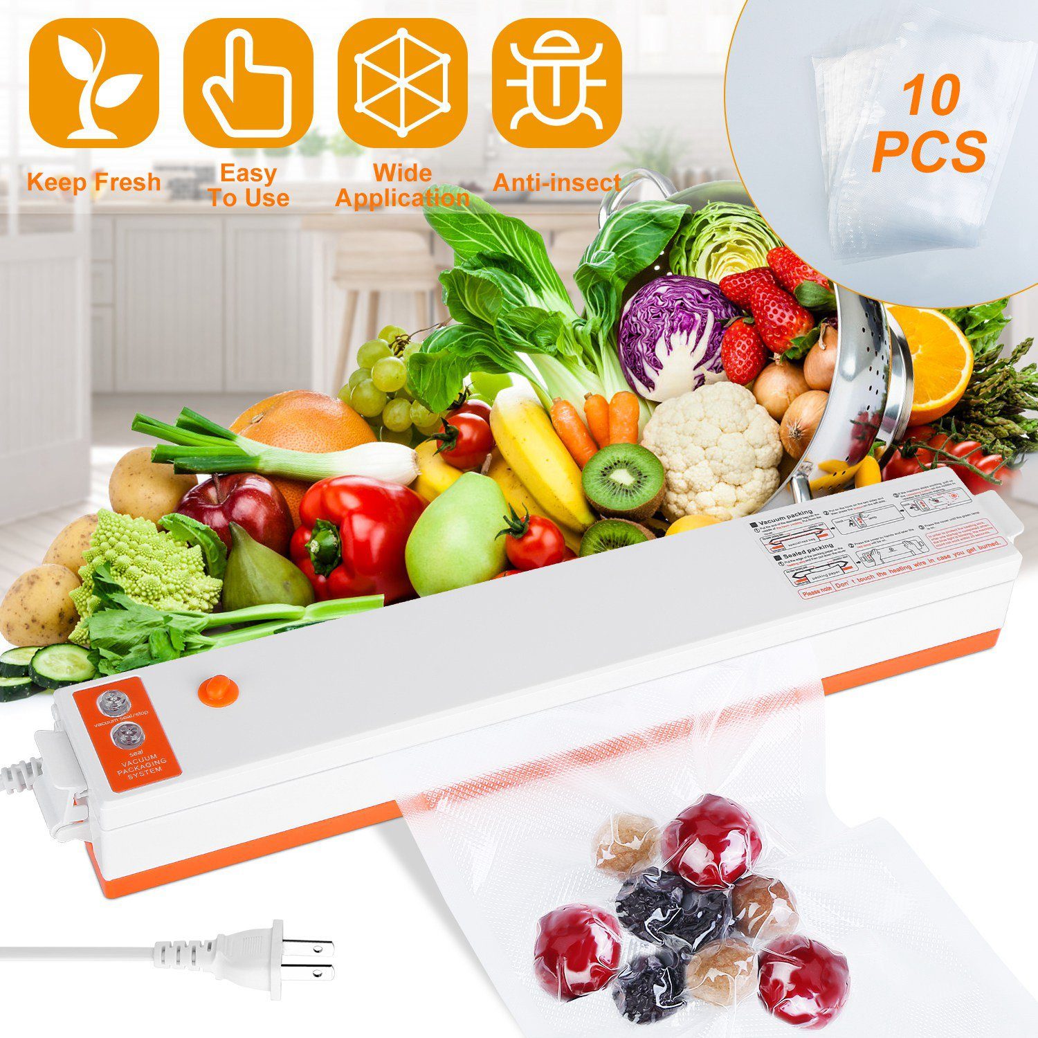 Electric Food Vacuum Sealer Machine Kitchen & Dining - DailySale