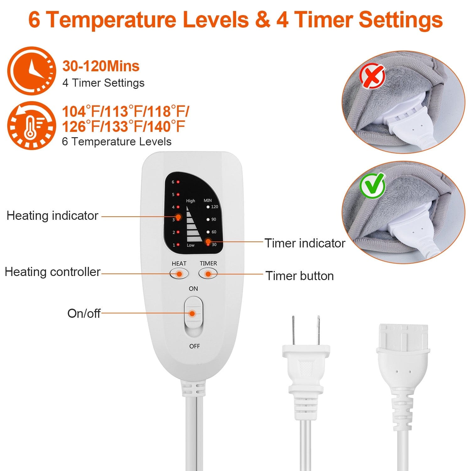 Electric Foot Warmer with 6 Temperature Settings Wellness - DailySale