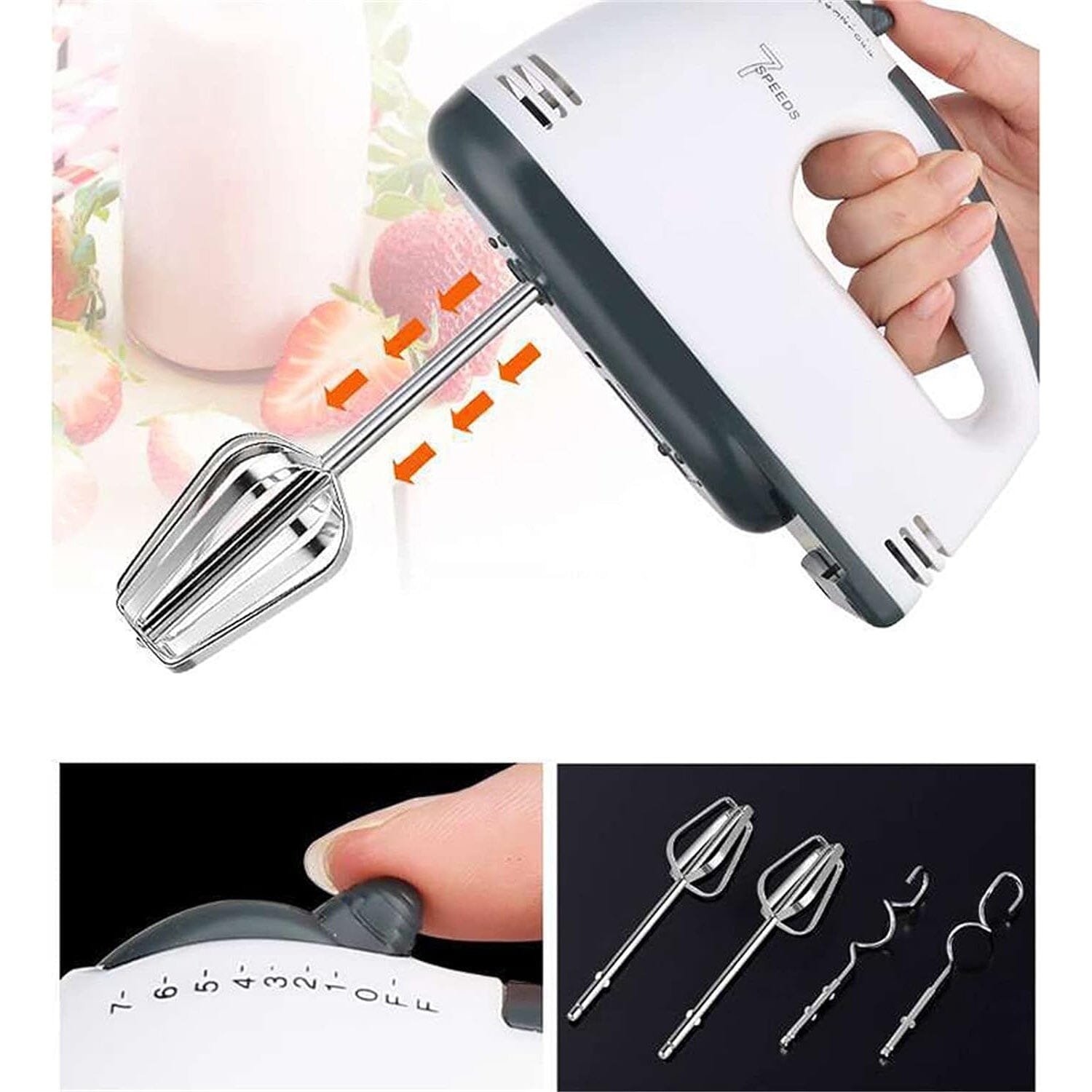 Electric Hand Mixer with 4 Mixing Rods and a Separator Kitchen Appliances - DailySale