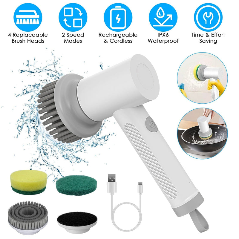 Electric Spin Scrubber Cordless Cleaning Brush Rotating Home