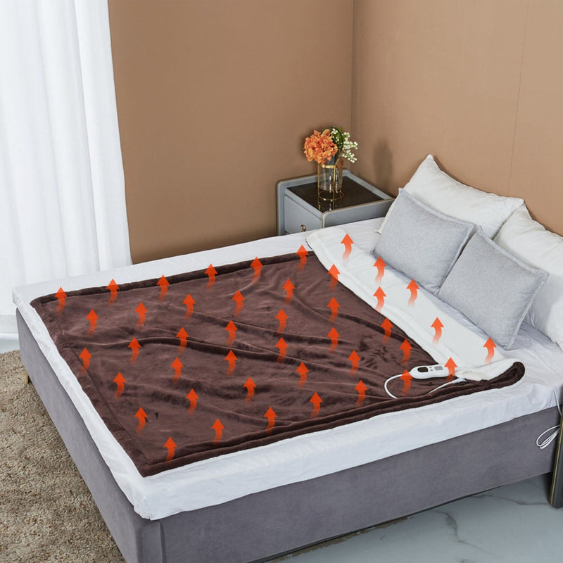 Electric Heated Flannel Throw Blanket Bedding - DailySale