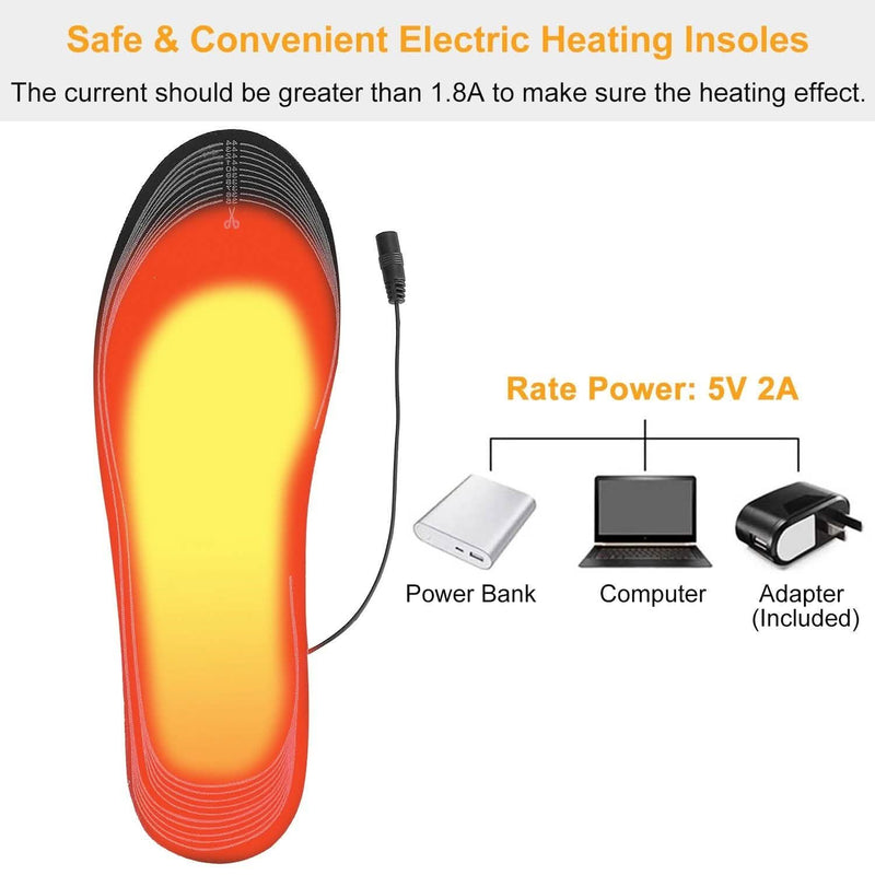 Electric Heated Insoles USB Foot Warmer Pads Wellness - DailySale