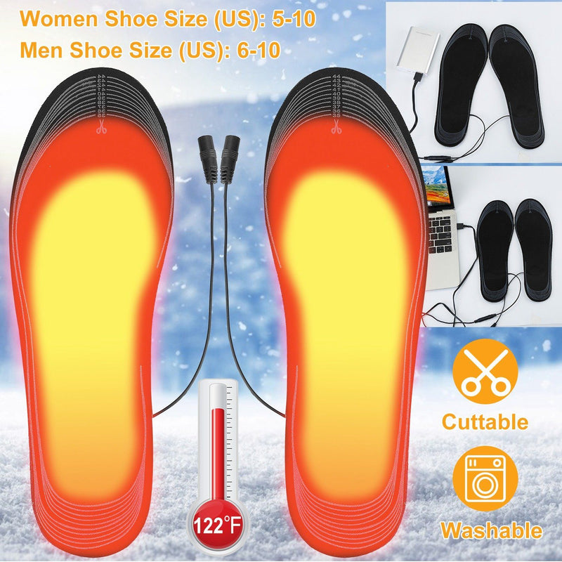 Electric Heated Insoles USB Foot Warmer Pads Wellness - DailySale