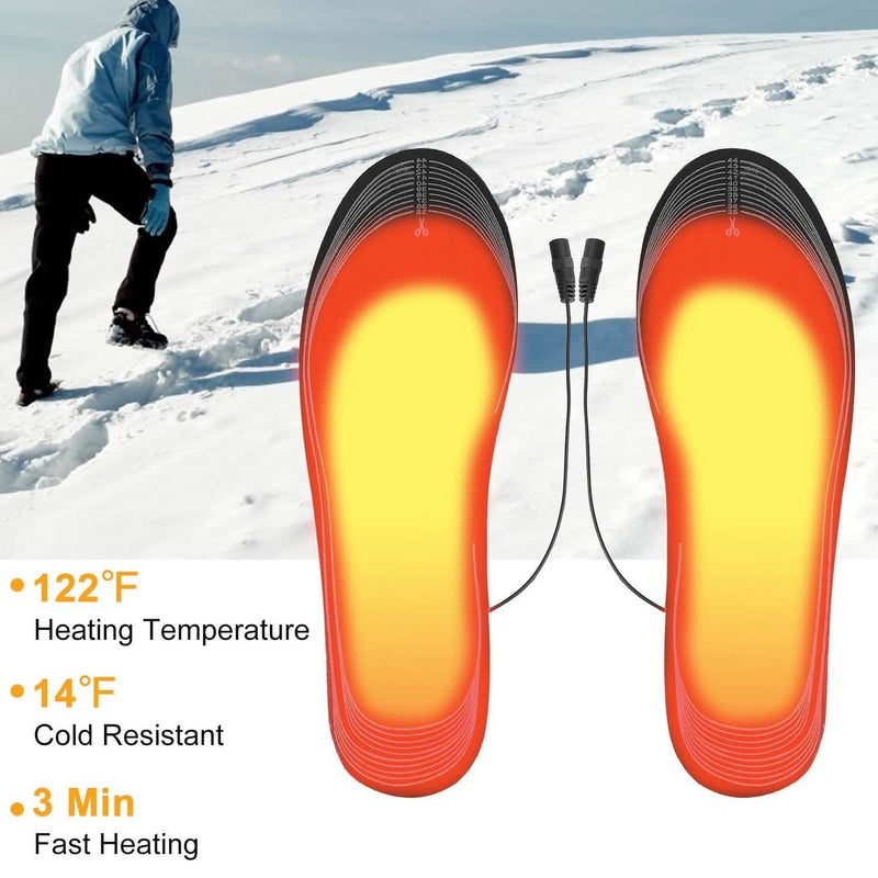 Electric Heated Insoles USB Foot Warmer Pads Wellness - DailySale