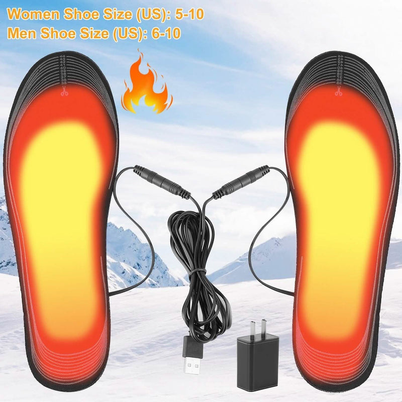 Electric Heated Insoles USB Foot Warmer Pads Wellness - DailySale
