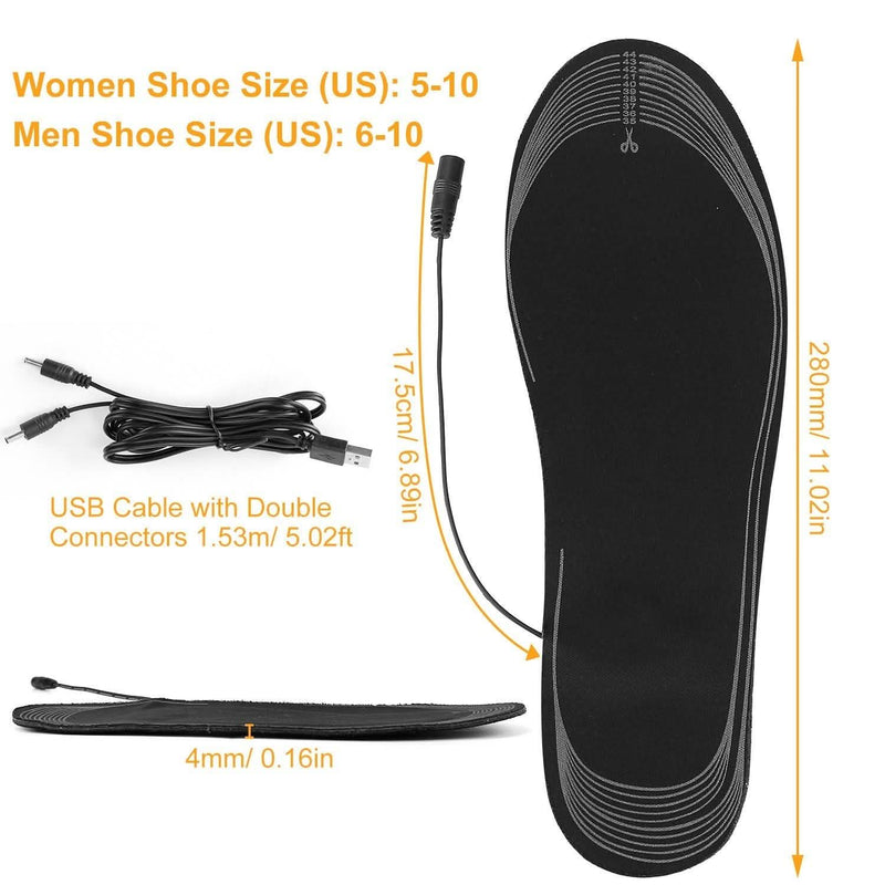 Electric Heated Insoles USB Foot Warmer Pads Wellness - DailySale