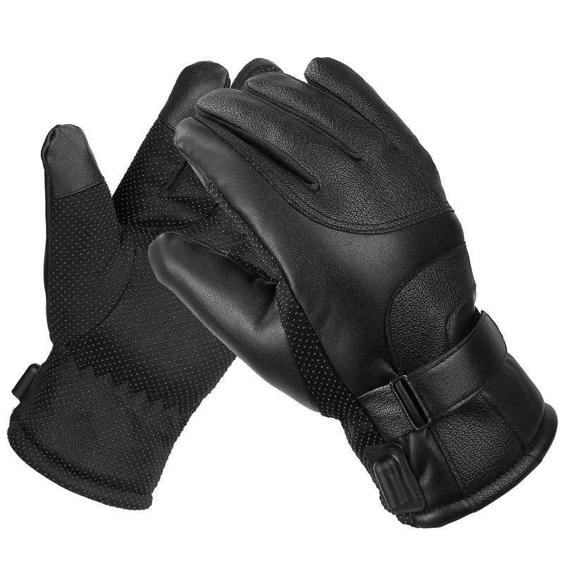 Electric Heated Touchscreen Thermal Gloves Leather USB Plug Sports & Outdoors - DailySale