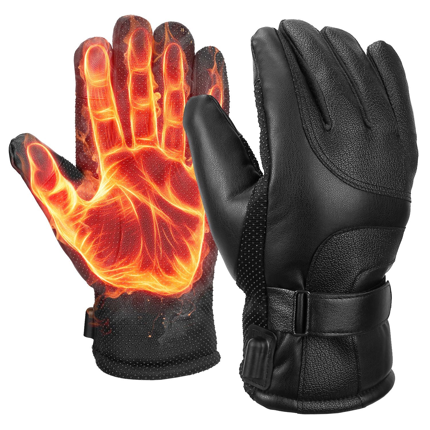 Electric Heated Touchscreen Thermal Gloves Leather USB Plug Sports & Outdoors - DailySale