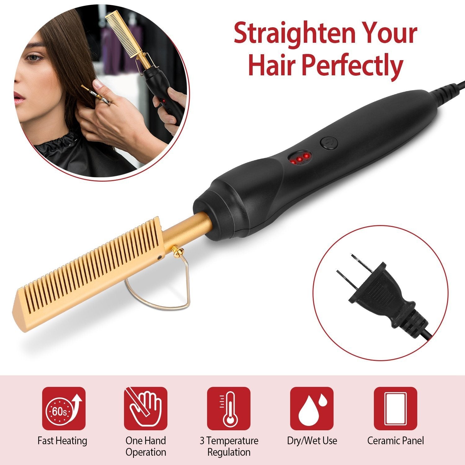 Electric Heating Hair Comb Beauty & Personal Care - DailySale