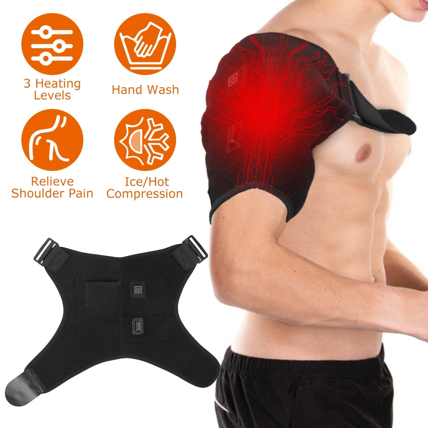 Electric Heating Pad Therapy Shoulder Heating Wrap Compression Sleeve Wellness - DailySale