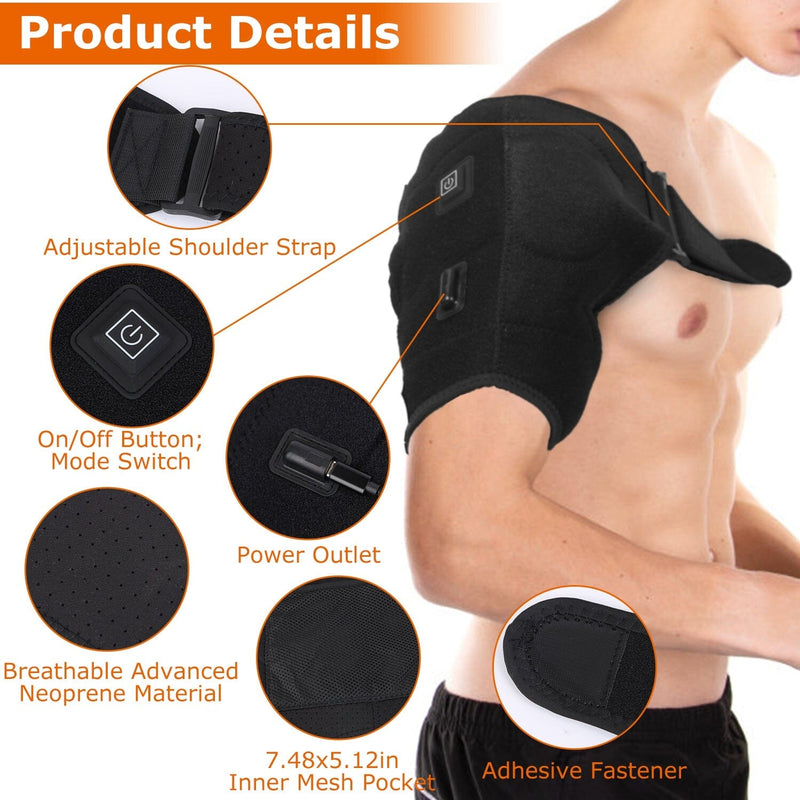 Electric Heating Pad Therapy Shoulder Heating Wrap Compression Sleeve Wellness - DailySale