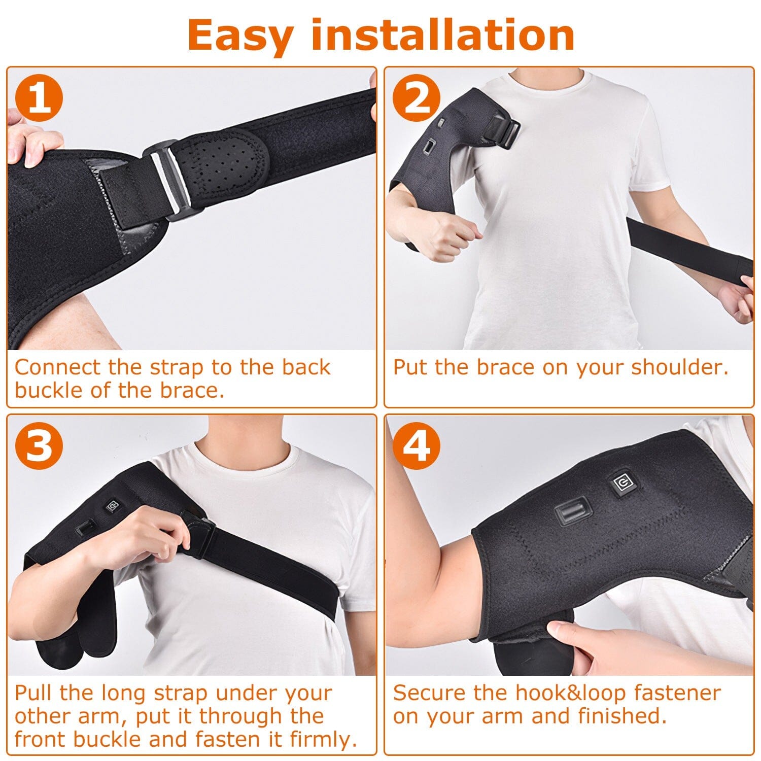 Electric Heating Pad Therapy Shoulder Heating Wrap Compression Sleeve Wellness - DailySale