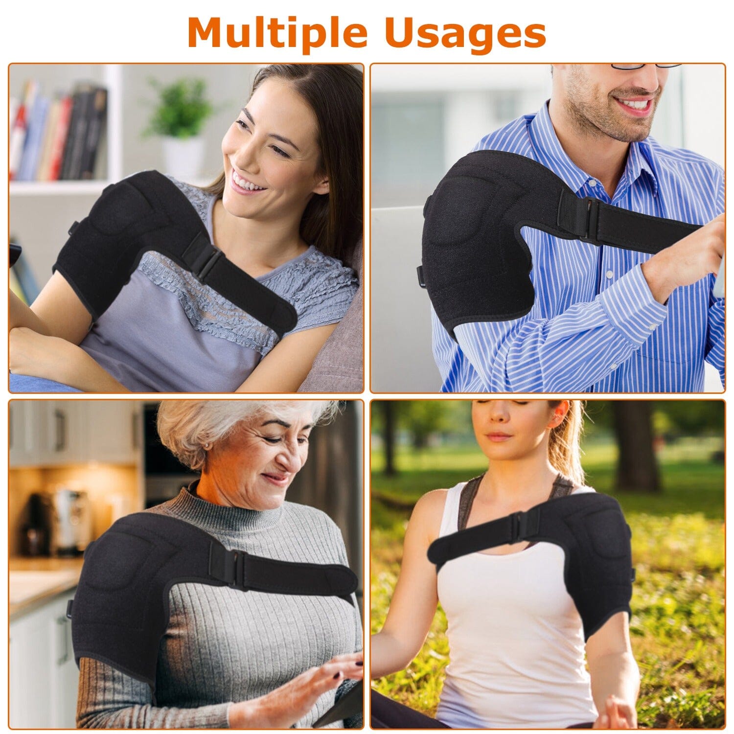 Electric Heating Pad Therapy Shoulder Heating Wrap Compression Sleeve Wellness - DailySale