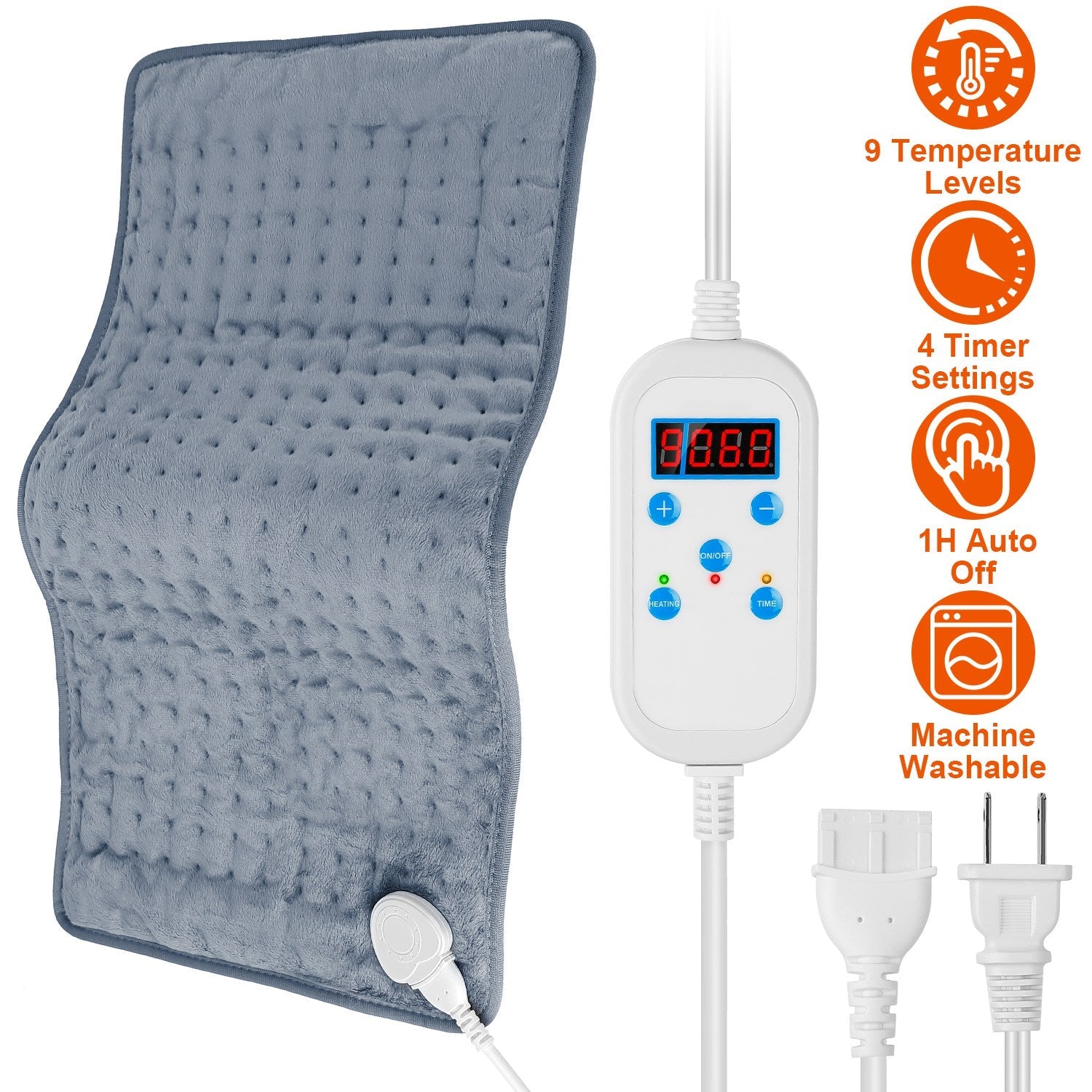 Electric Heating Pad with 9 Temperature Levels Wellness - DailySale